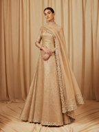 AI demo — Champagne Tissue Anarkali Set, angle